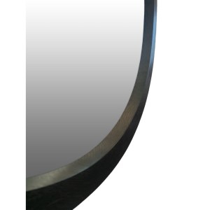 Круглое черное зеркало в раме из дуба